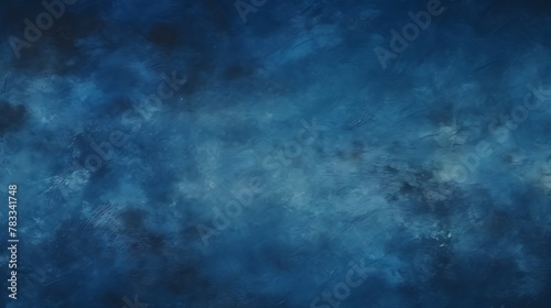 Midnight blue color. Abstract blue textured background resembling a cloudy sky or a rough sea surface, with hints of a brushed artistic effect.  © Vivid Canvas