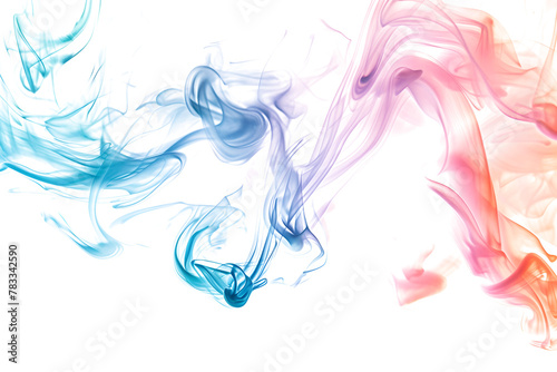 Dreamy paint swirls blending softly on transparent background.