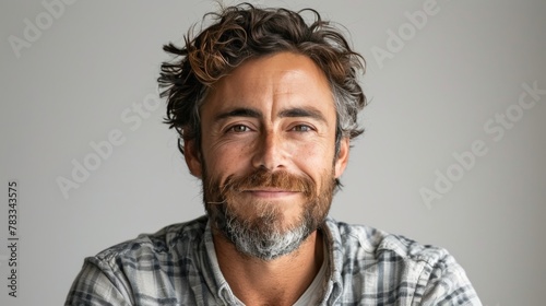 Smiling Man With Beard in Kitchen