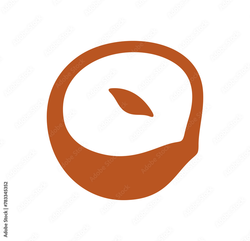 Hazelnut, filbert, cobnut, nut and plant. Nutty, food, meal, nature, fruit, kernel, eating and eat, illustration