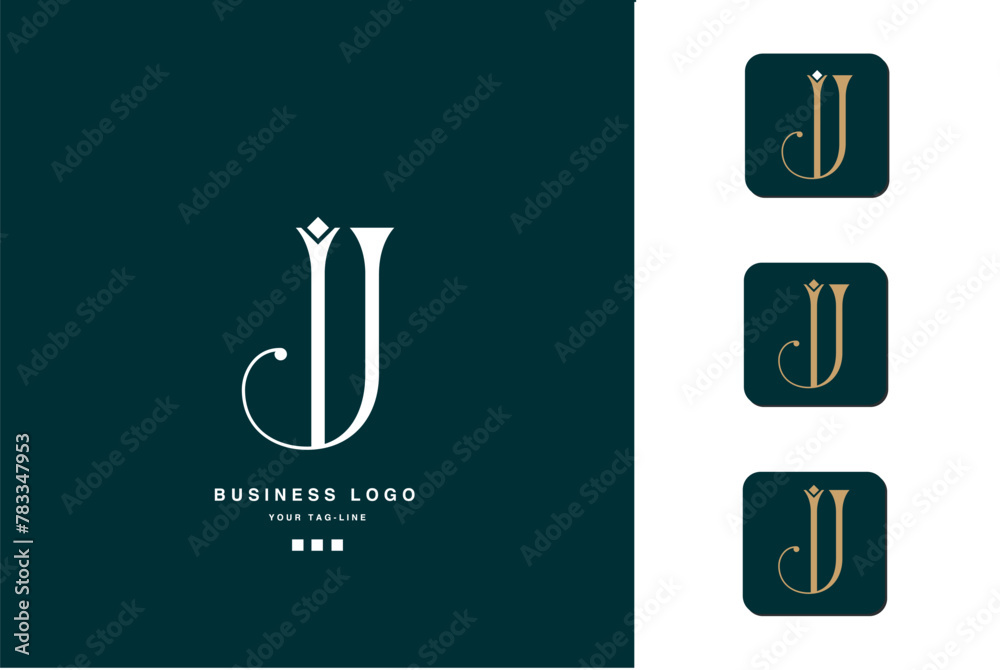 JI, IJ, J, I, Abstract Letters Logo Monogram