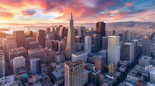 Stunning Aerial View of Downtown San Francisco photo