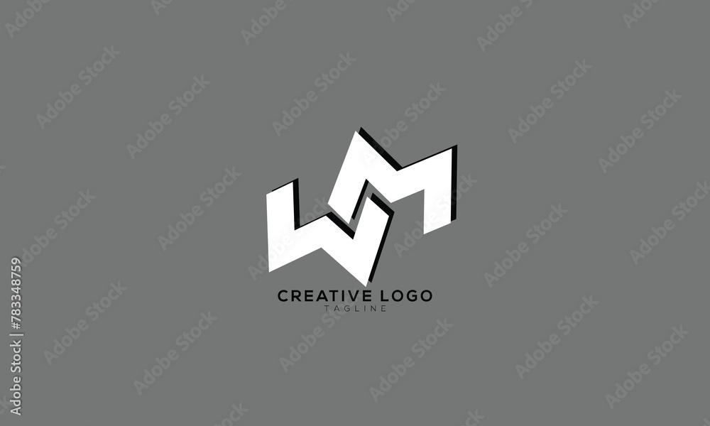 WM MW Abstract initial monogram letter alphabet logo design WM MW Abstract initial monogram letter alphabet logo design