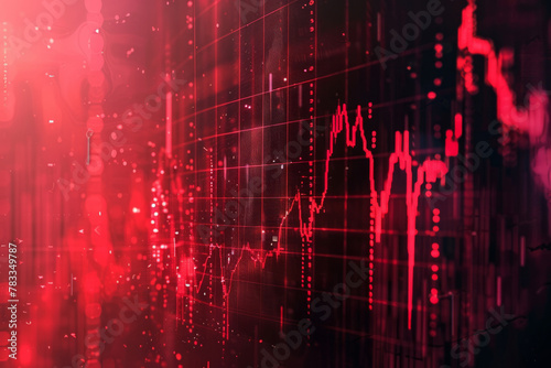 Stock Market Crash: Red Market Trading Chart photo