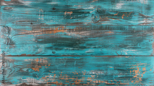 blue painted wood, Distressed turquoise painted spruce wood texture. Rustic background concept with copy space for design and print.