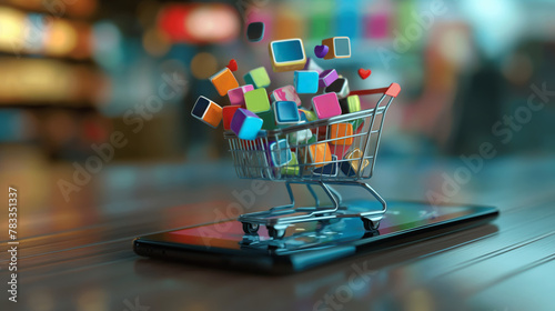 Online Shopping Cart on Smartphone