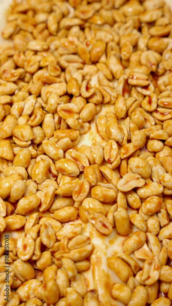 Closely roasted peanuts with ice cream. Closely roasted peanuts with ice cream.