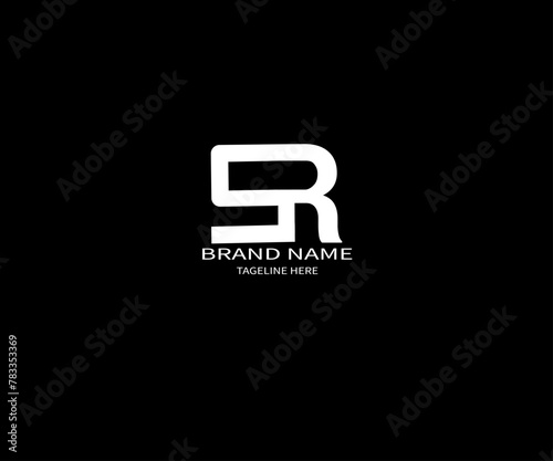 SR icon s r letter logo design monogram letter text alphabet logo design 
