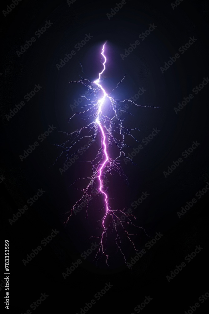 Lightning bolt illuminating dark sky Lightning bolt illuminating dark sky
