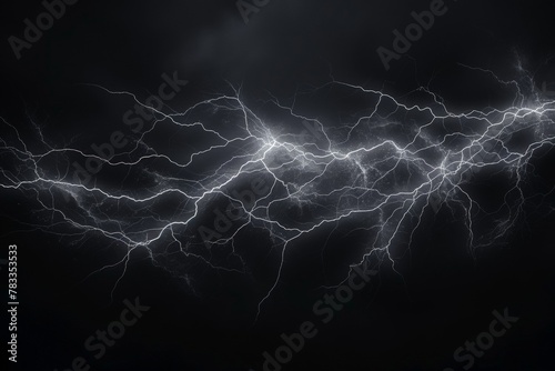 Electrifying lightning strike in monochrome