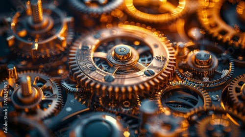 Close Up of Clock on Metal Surface