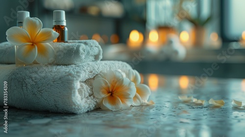 Stack of Towels With Flowers
