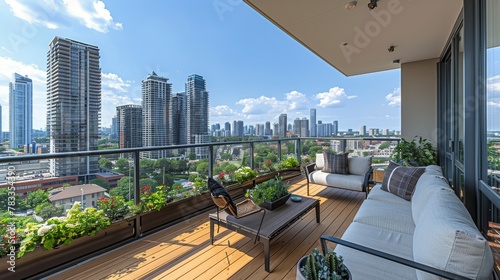 Balcony Overlooking Cityscape