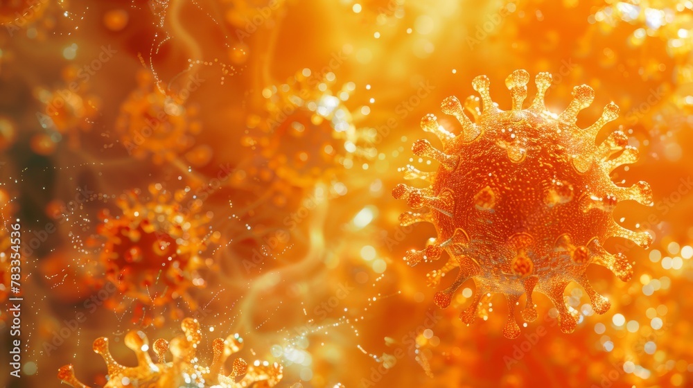 Virus Closeup Illustration in Vivid Colors. Virus Closeup Illustration in Vivid Colors.