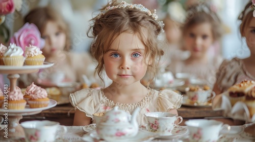 Group of Young Girls Sitting at a Table