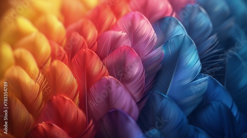 Multi-Colored Feathers Cluster