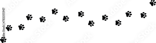 Walking cat paw vector icon set isolated on transparent background. Calico kitten footprint logo character cartoon ginger doodle illustration sign photo