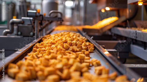  Production of crumbs dry bread at the factory.