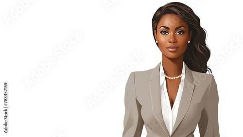 Illustration of a confident african american businesswoman with a modern look