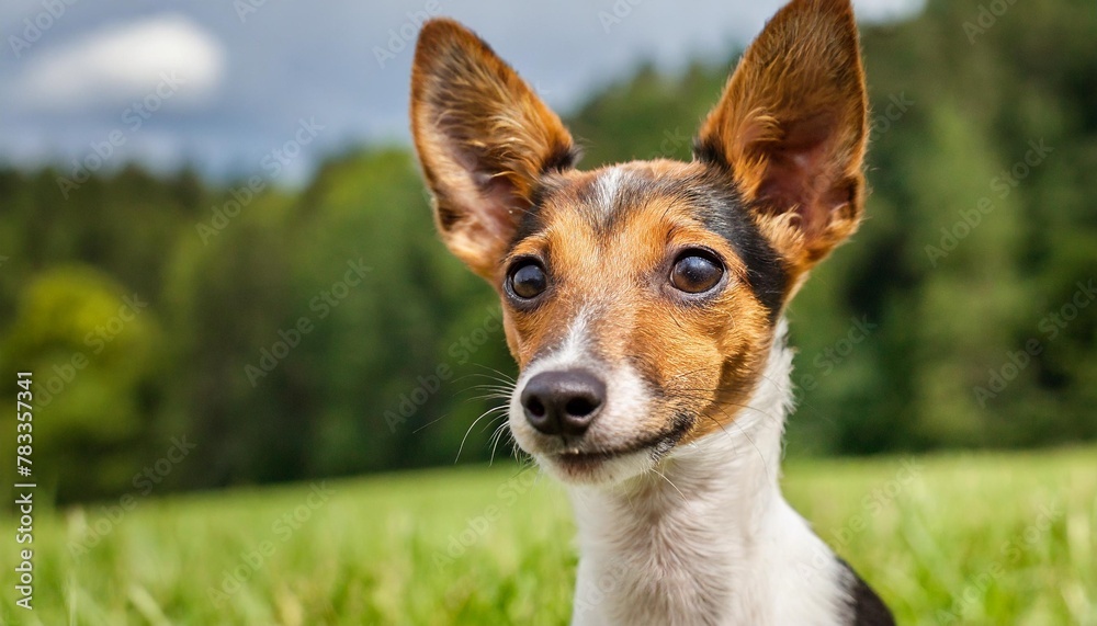 close up of a toy fox terrier