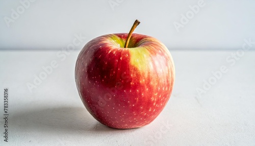 single perfectly sliced apple positioned in the center of the white background generative ai background image