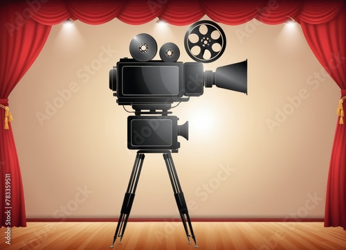 cinema projector on a movie stage