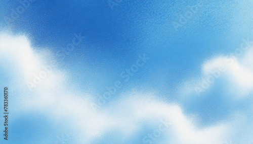 white blue cloud sky , background template grainy noise grungy spray texture color gradient rough abstract retro vibe , empty space shine bright light and glow
