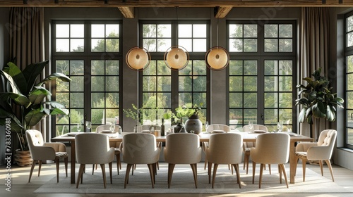 Large Dining Room With Table and Chairs