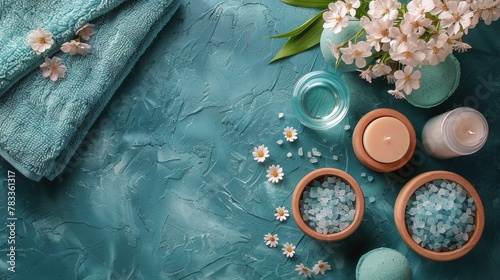 Table Decorated With Candles and Flowers Beside Towel