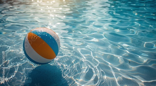 Beach Ball Floating in Pool of Water