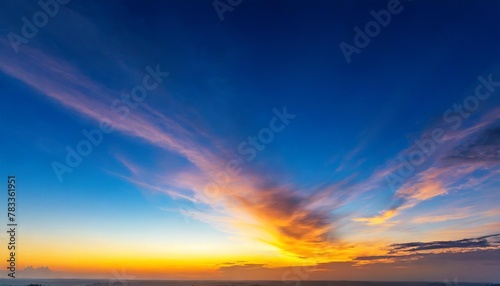 colorful cloudy sky at sunset gradient color sky texture abstract nature background ukrainian flag color photo