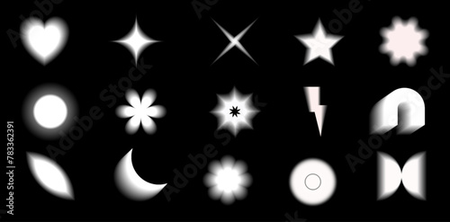 black gradient elements blurred 80s style retro blur