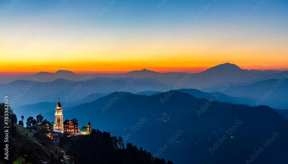 shimla artwork for wall painting and sunset scenary