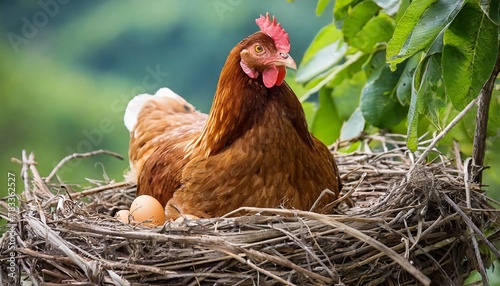 hen on the nest