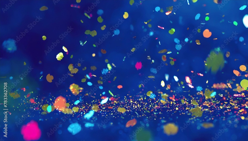 colorful confetti on a blue background