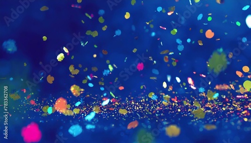 colorful confetti on a blue background