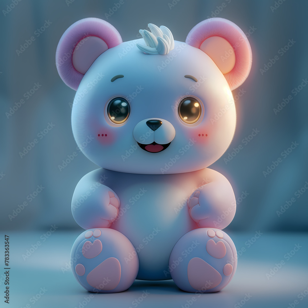 A cute and happy baby bear 3d illustration A cute and happy baby bear 3d illustration