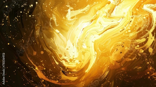 expressive handdrawn vector illustration with golden texture resembling oil paint on canvas