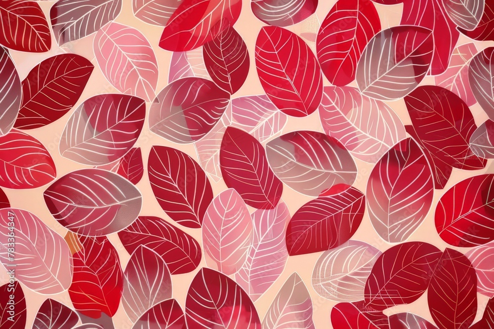 A bunch of red leaves on a white background A bunch of red leaves on a white background