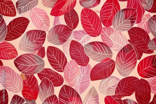 A bunch of red leaves on a white background