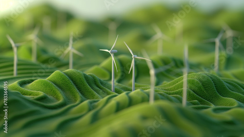 Rolling Green Hills with Wind Turbines