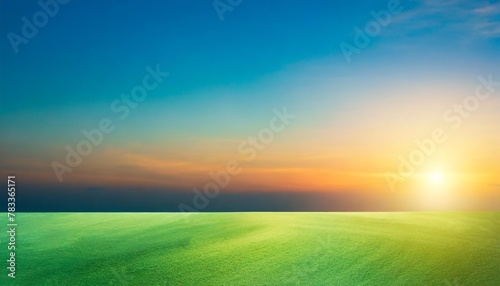 simple green blue with gradient sunset blured background for summer design