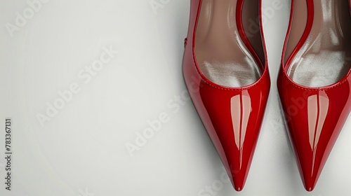 Red Shoes Hanging on a Wall