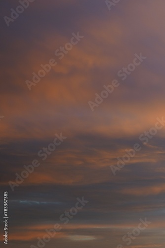 Pinky sunset sky with pink clouds. Beautiful sky.