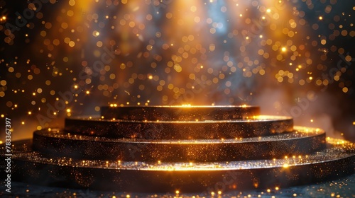 Stairs Illuminated by Bright Lights