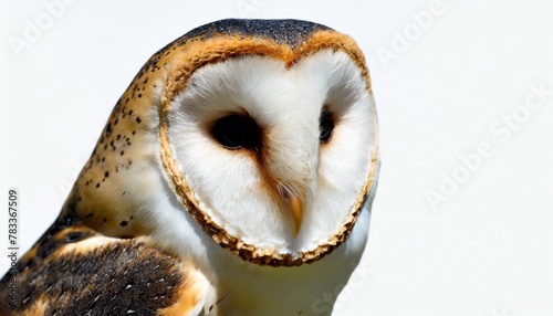 common barn owl tyto albahead isolated photo