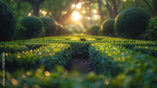 Sun Shining Through Trees and Bushes
