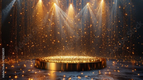 Stairs Illuminated by Bright Lights