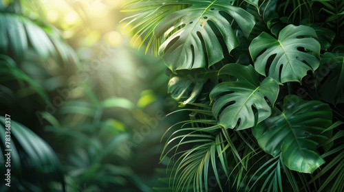 Sunlight Shining Through the Leaves of a Palm Tree