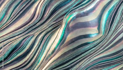 seamless iridescent silver abstract wavy marble or tiger stripe background texture trendy holographic metallic mirror foil pastel prism light effect retro 80s vaporwave mirror foil 3d rendering © Leila